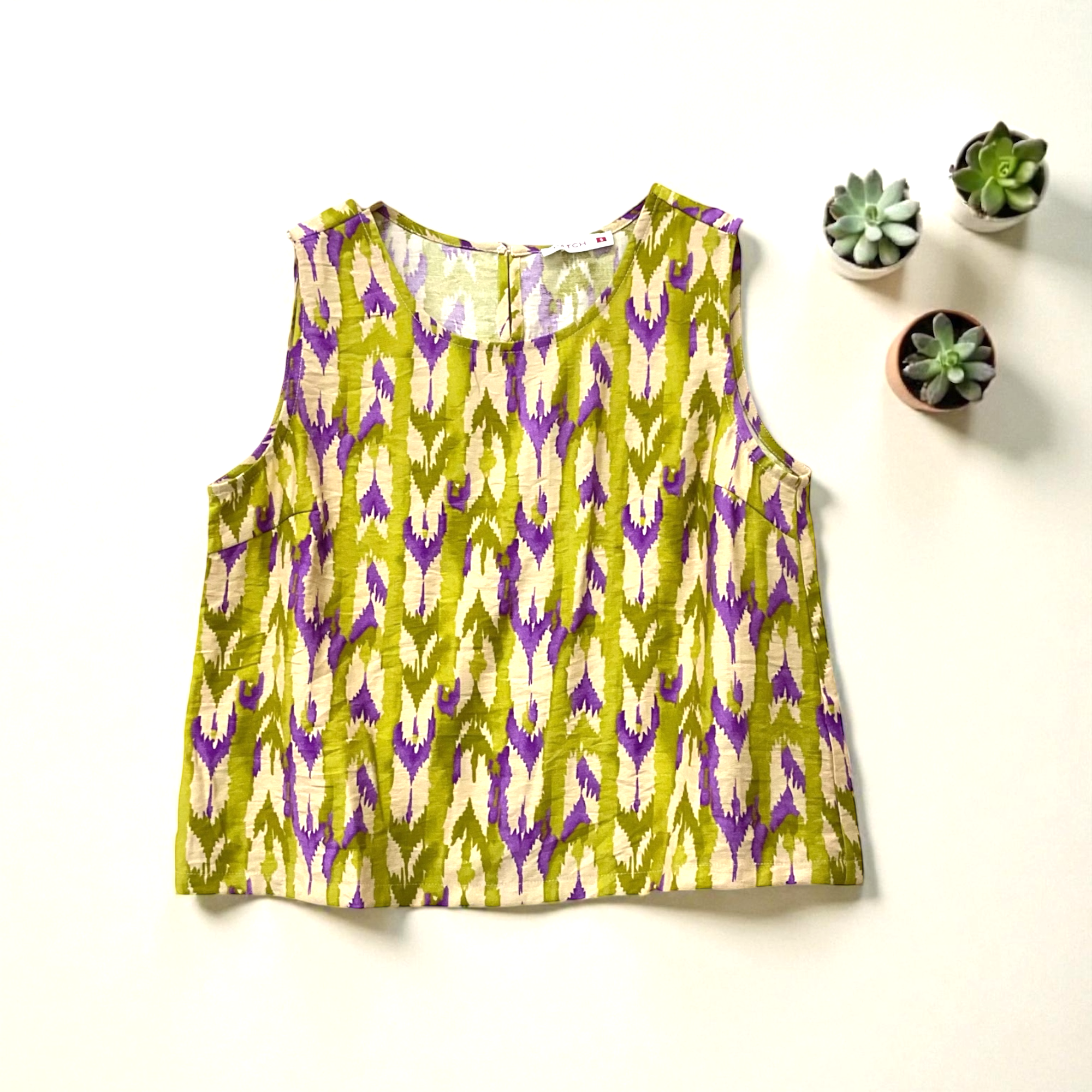 Patch Women Casual Sleeveless Printed Top