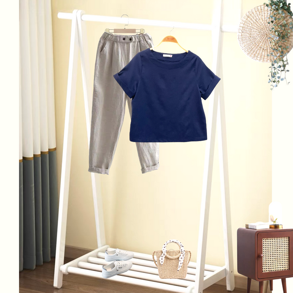 Ladies Linen Short Sleeve Top