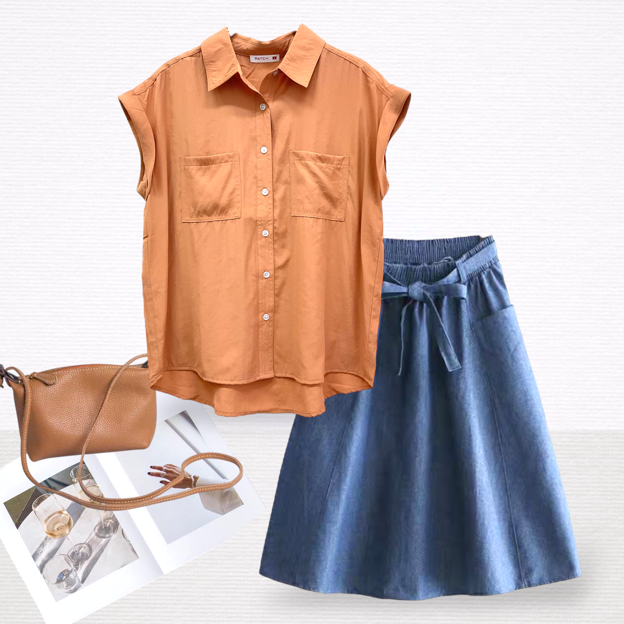 Patch Women's Casual Chiffon Short Sleeve Shirt Solid Color