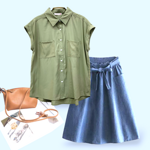 Patch Women's Casual Chiffon Short Sleeve Shirt Solid Color