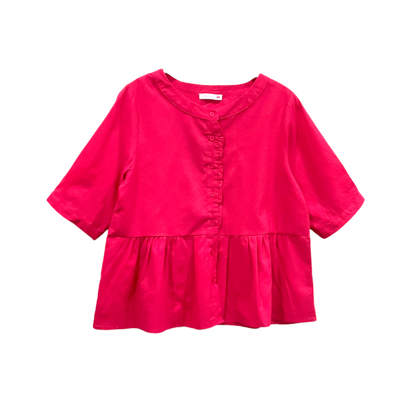 Patch Women Short Sleeve Shirt Simple Plain Formal Office Blouse