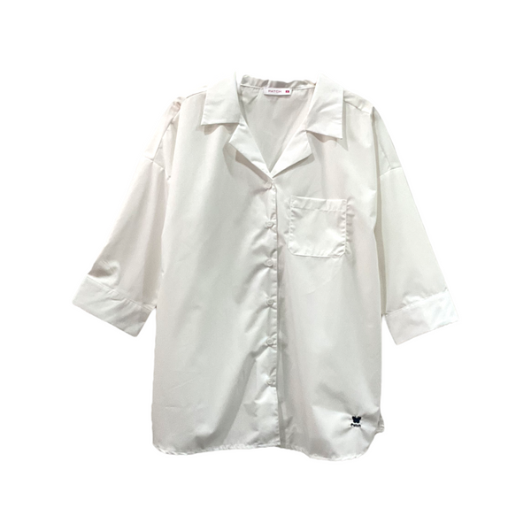 Patch Women Cotton 3/4 Sleeve Shirt
