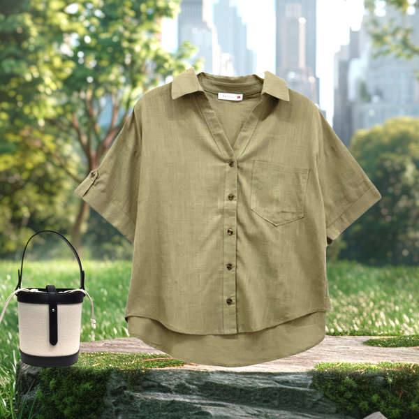 Patch Women Casual Short Sleeve Blouse