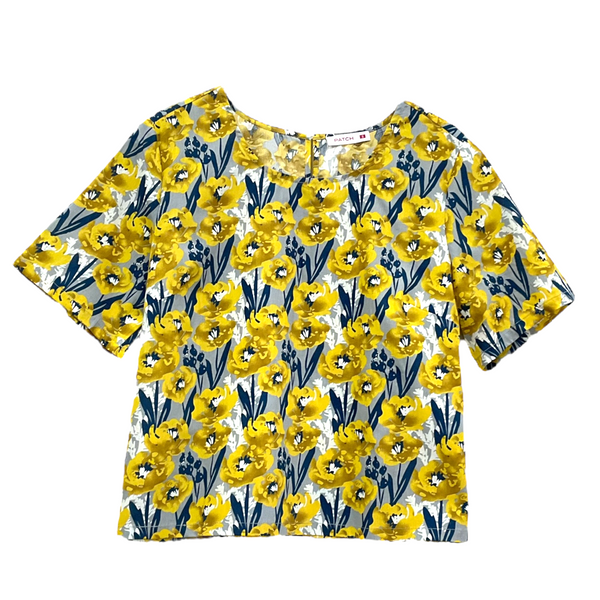 Patch Women Casual Short Sleeve Printed Blouse