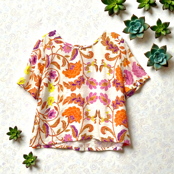 Patch Women Casual Short Sleeve Printed Blouse