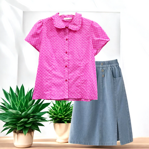 Patch Women's Casual Short Sleeve Shirt Solid Color