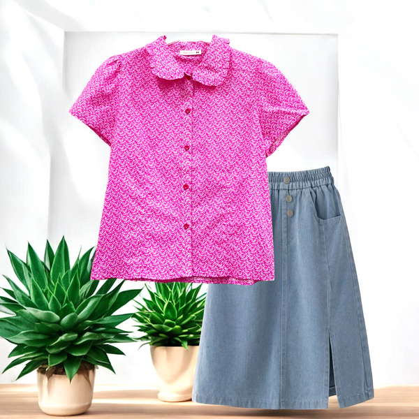 Patch Women's Casual Short Sleeve Shirt Solid Color
