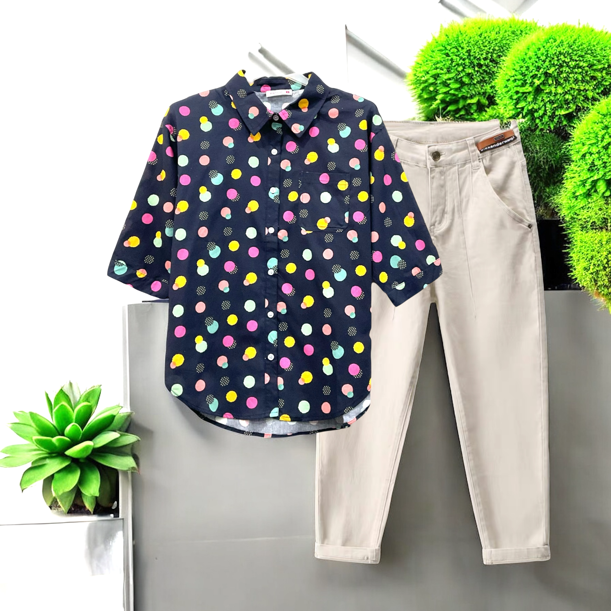 Patch Women Casual Short Sleeve Blouse