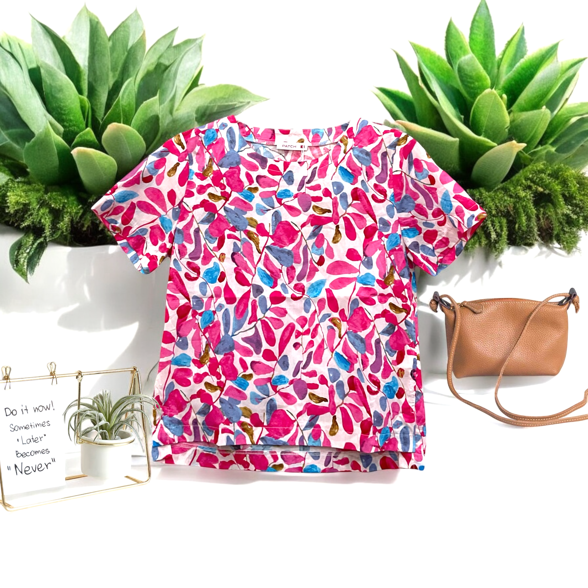 Patch Women Casual Short Sleeve Blouse