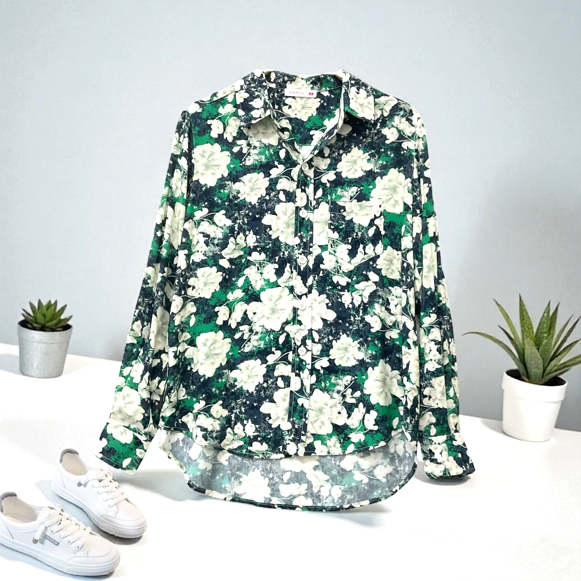 Patch Women Casual Long Sleeve Printed Shirt