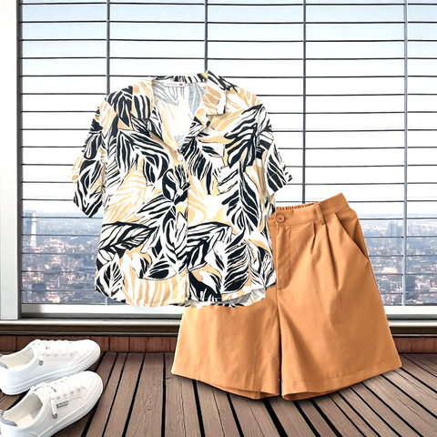 Patch Women Casual Short Sleeve Blouse
