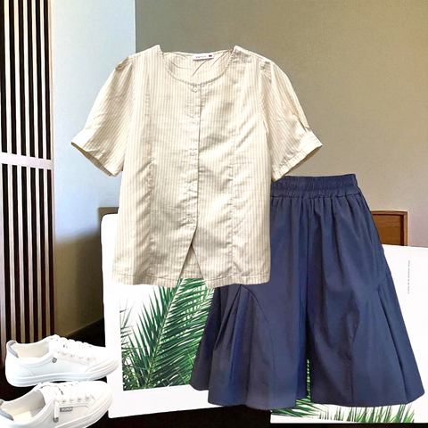 Patch Women Casual Short Sleeve Blouse