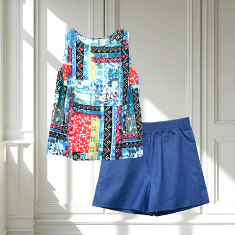 Patch Women Casual Sleeveless Printed Top