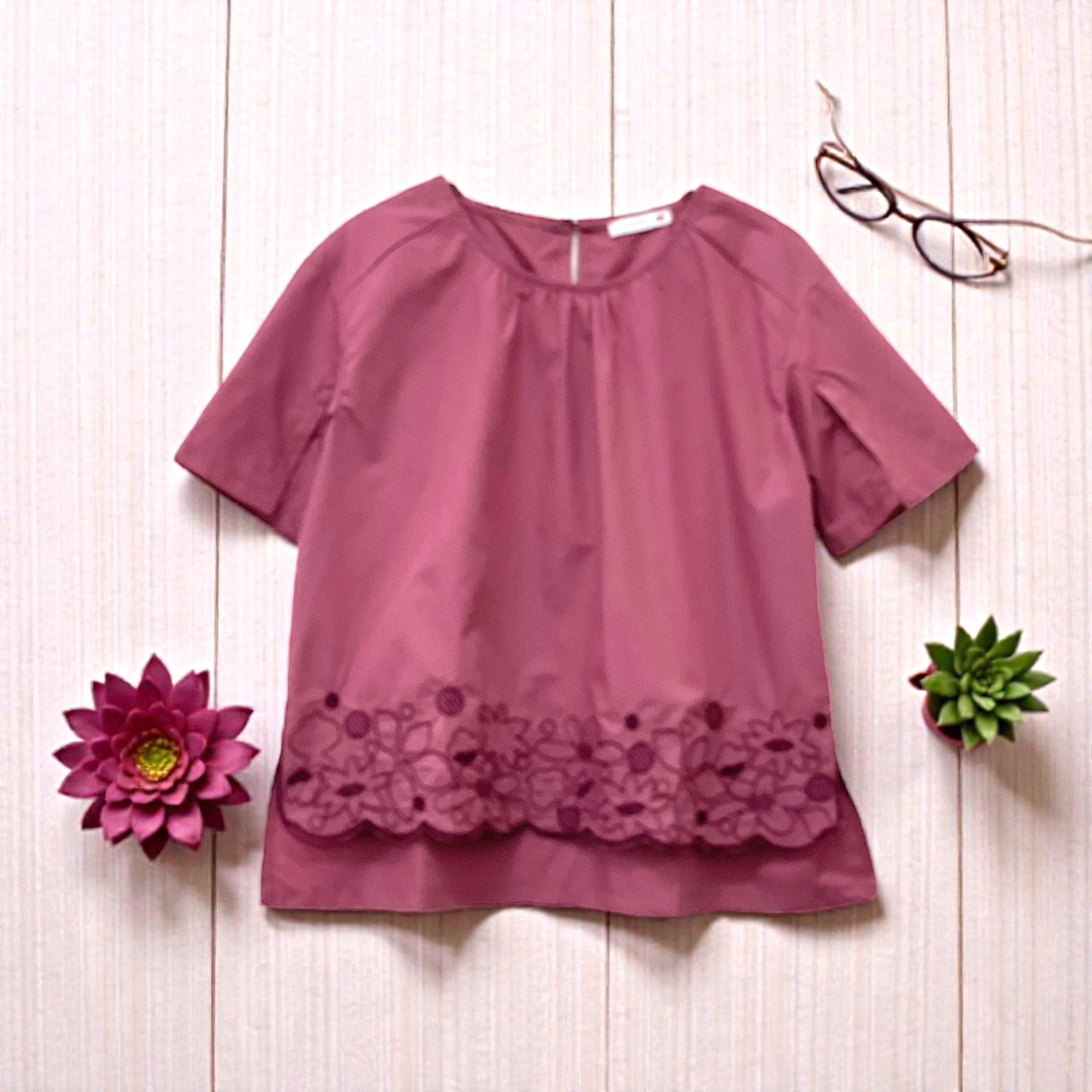 Patch Women Casual Short Sleeve Round Neck Shirt