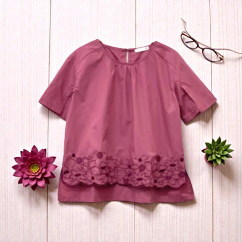 Patch Women Casual Short Sleeve Round Neck Shirt