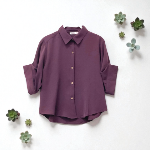 Patch Women Casual 3/4 Sleeve Shirt