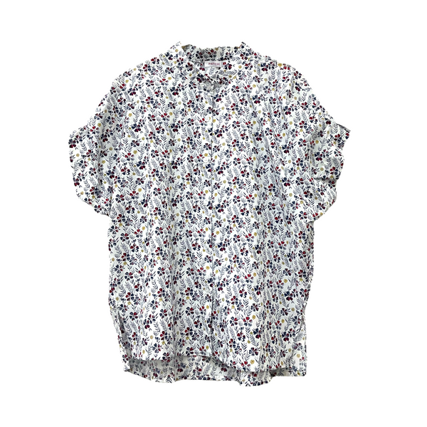 Patch Women Casual Short Sleeve Round Neck Shirt