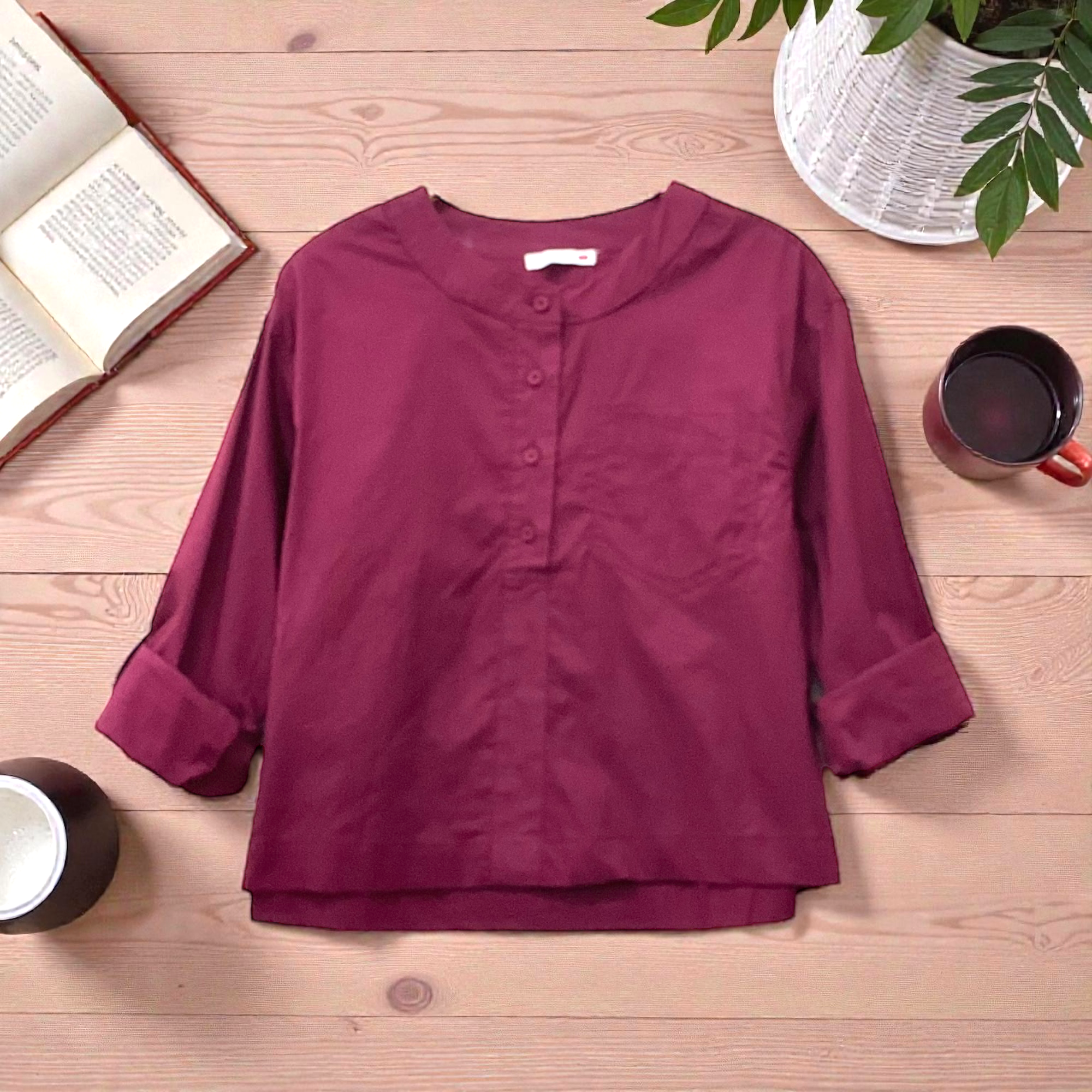 Patch Women Casual Round Neck Long Sleeve Shirt