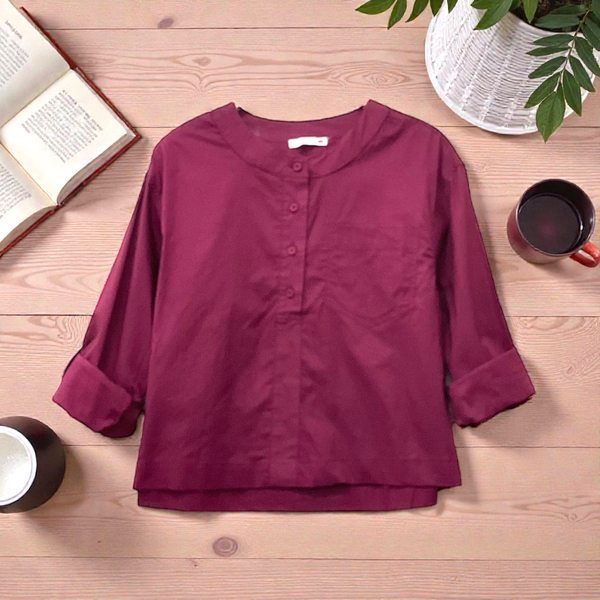 Patch Women Casual Round Neck Long Sleeve Shirt