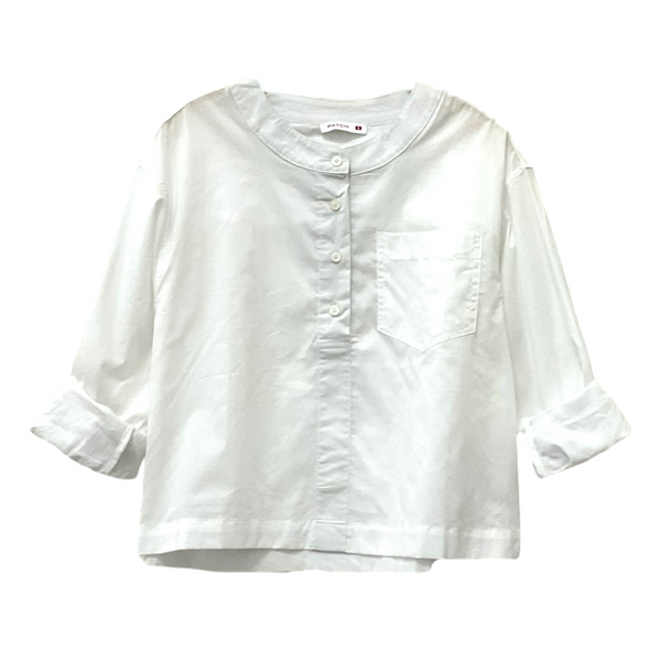 Patch Women Casual Round Neck Long Sleeve Shirt