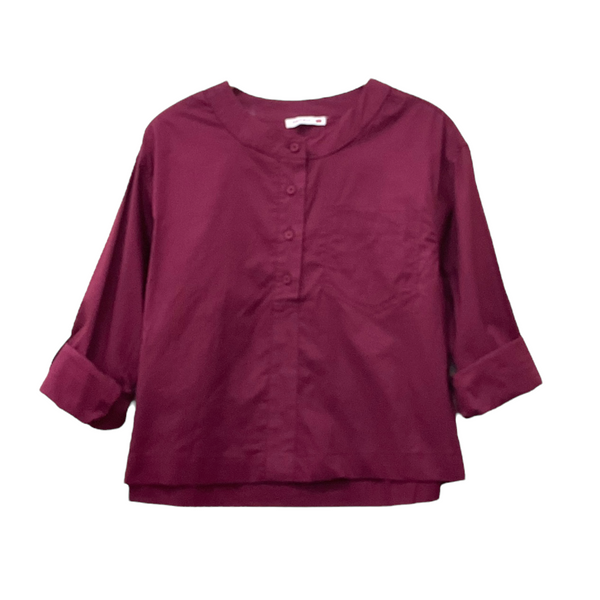 Patch Women Casual Round Neck Long Sleeve Shirt