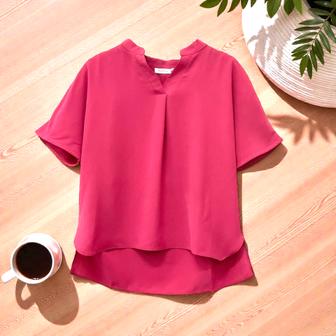 Patch Women Casual Short Sleeve V Neck Shirt