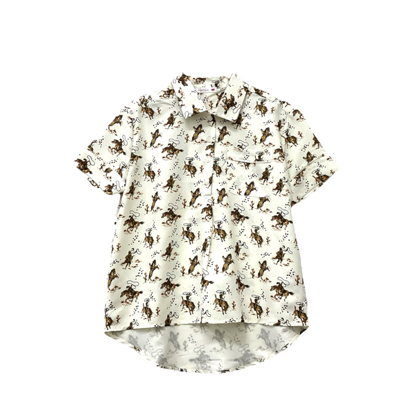 Patch Women Casual Short Sleeve Collar Printed Shirt