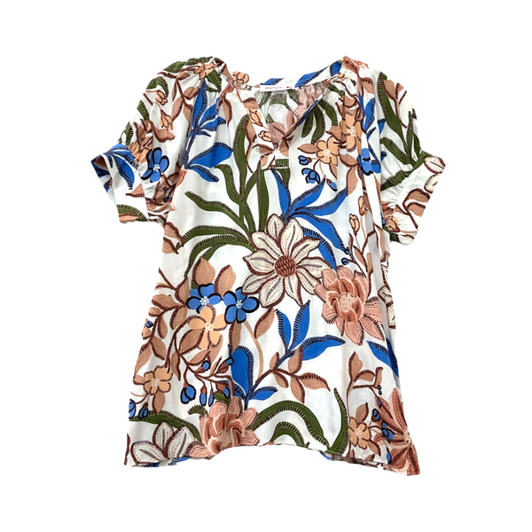 Patch Women Casual Short Sleeve V Neck Shirt