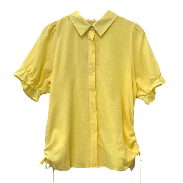 Patch Women Casual Short Sleeve Collar Shirt