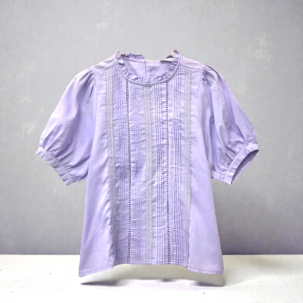 Patch Women Casual Short Sleeve Round Neck Shirt