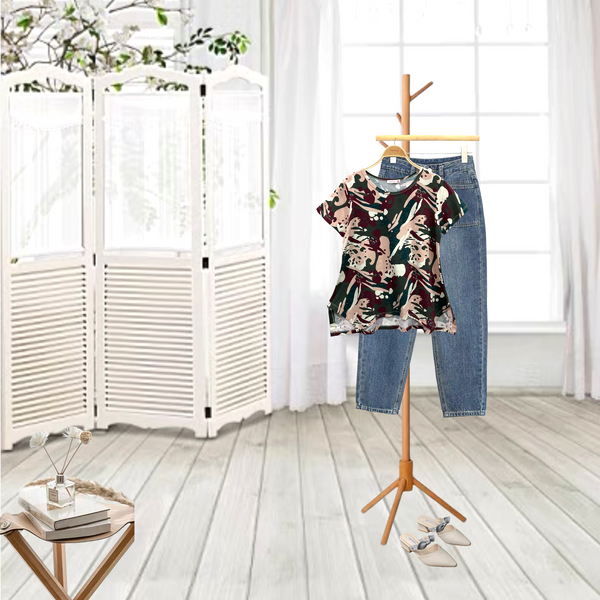 Ladies Short Sleeve Floral T-Shirt