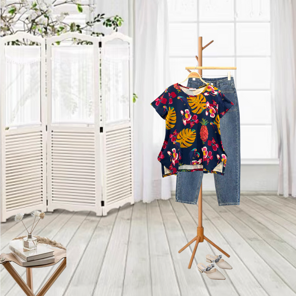 Ladies Short Sleeve Floral T-Shirt
