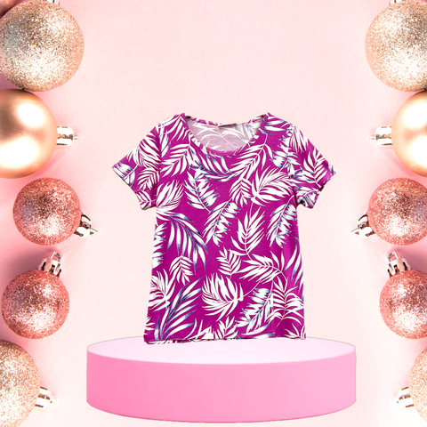 Patch Women Rayon Floral Printed Short Sleeve Round Neck Top