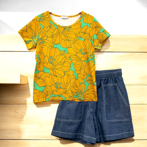 Patch Women Rayon Floral Printed Short Sleeve Round Neck Top