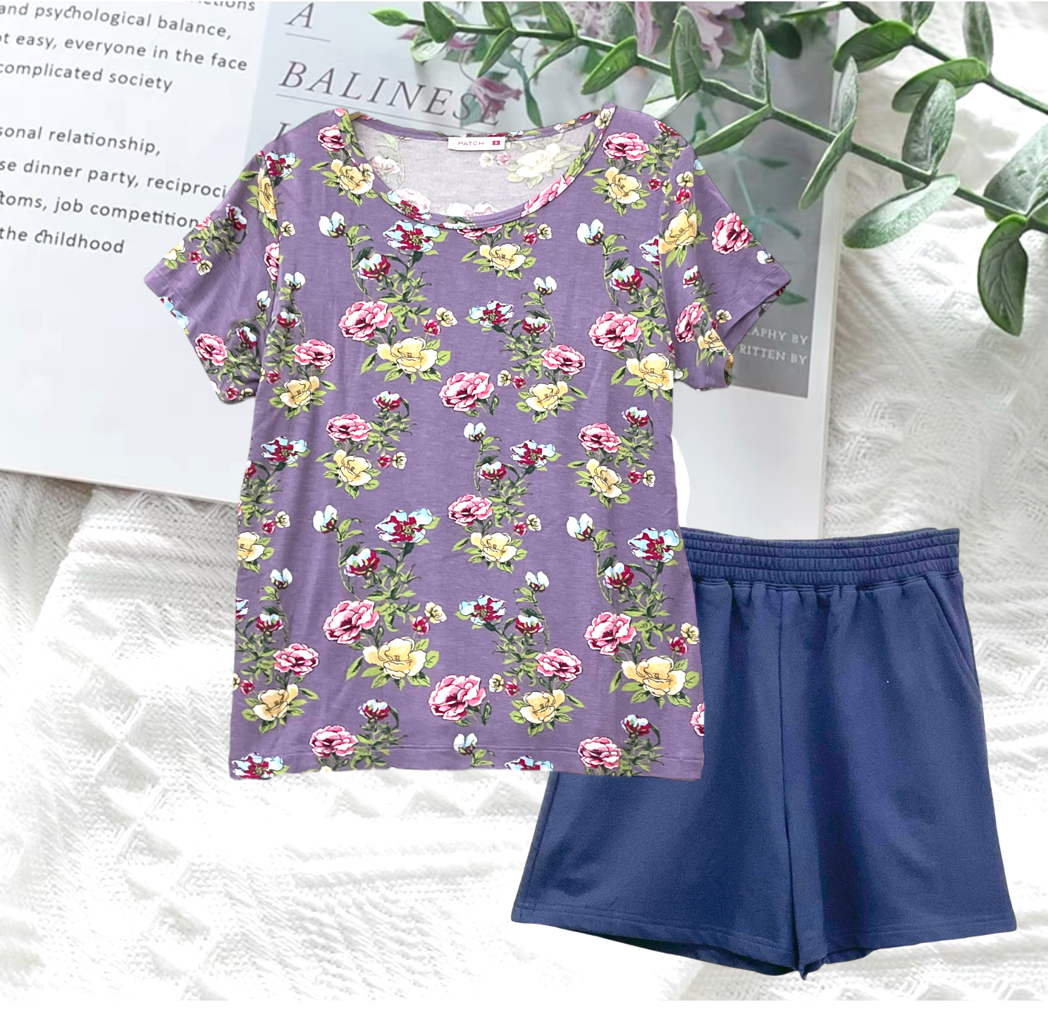 Patch Women Rayon Floral Printed Short Sleeve Round Neck Top