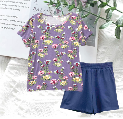 Patch Women Rayon Floral Printed Short Sleeve Round Neck Top