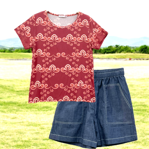 Patch Women Rayon Floral Printed Short Sleeve Round Neck Top