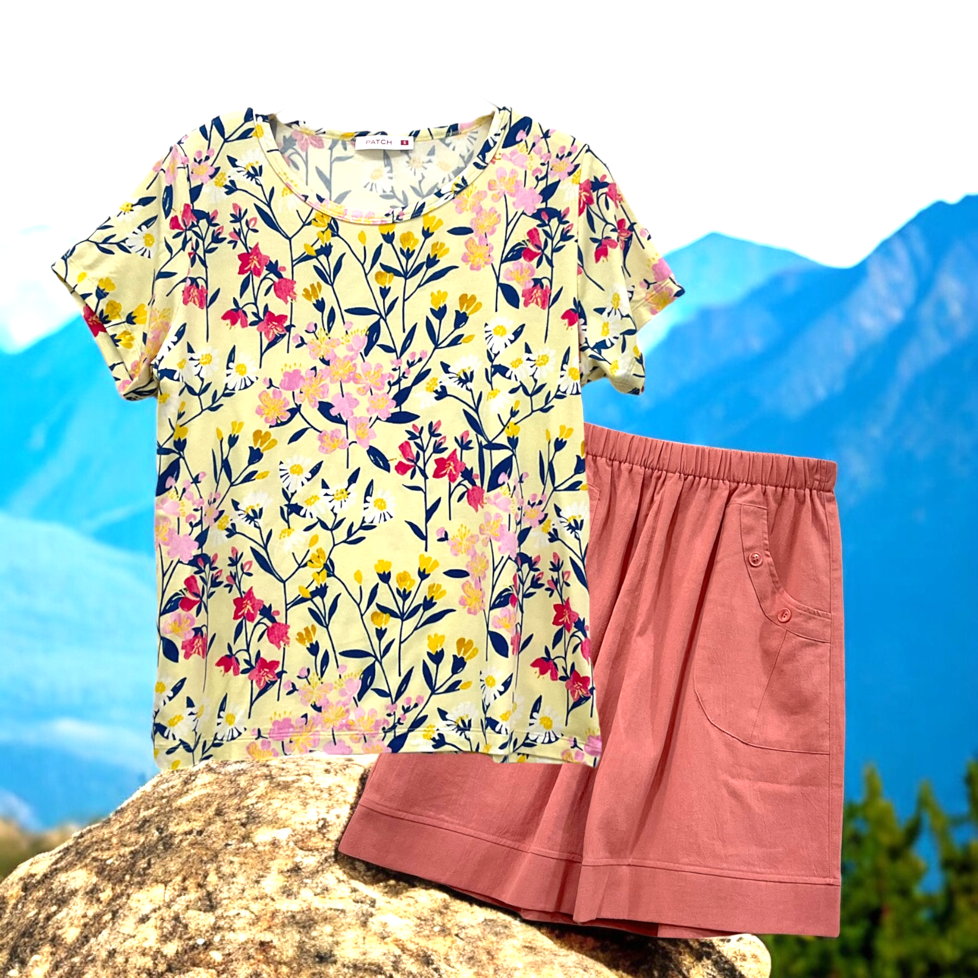 Patch Women Rayon Floral Printed Short Sleeve Round Neck Top