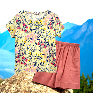 Patch Women Rayon Floral Printed Short Sleeve Round Neck Top