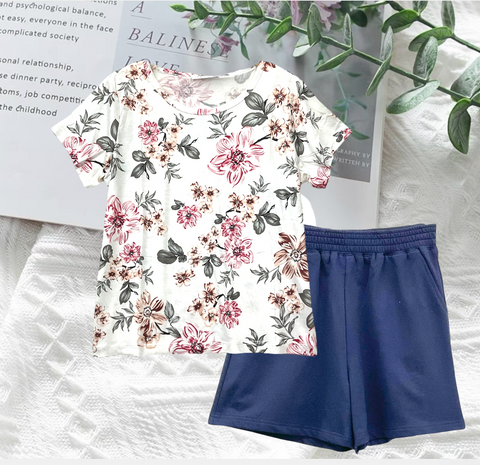 Patch Women Rayon Floral Printed Short Sleeve Round Neck Top