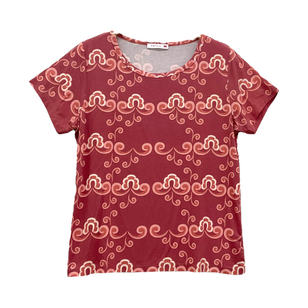 Patch Women Rayon Floral Printed Short Sleeve Round Neck Top