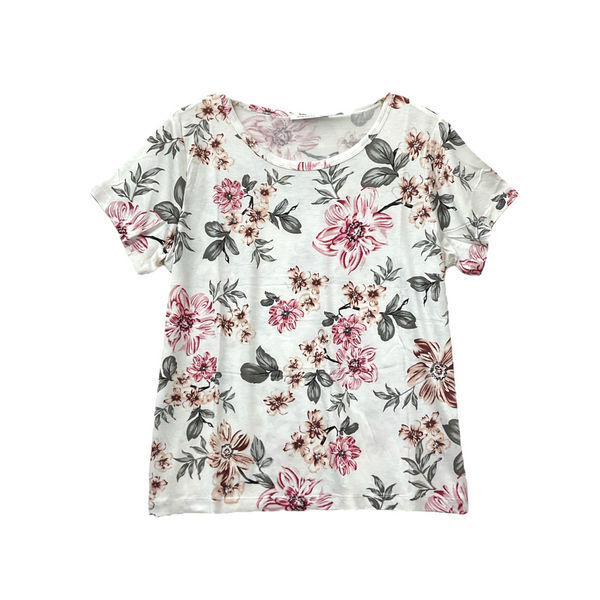Patch Women Rayon Floral Printed Short Sleeve Round Neck Top