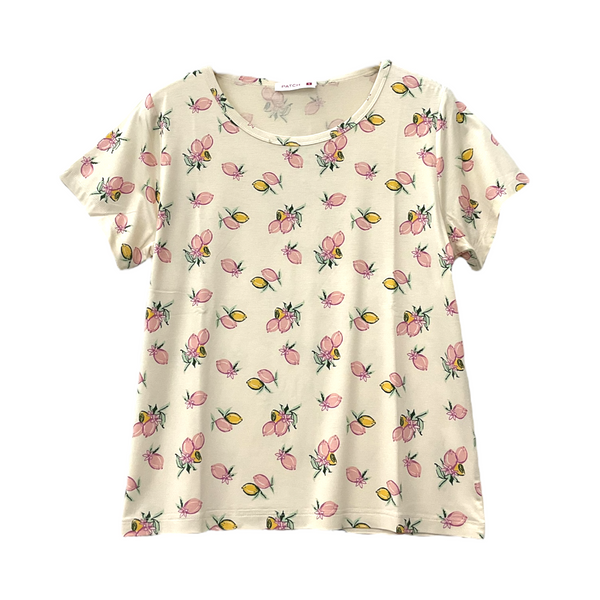 Patch Women Rayon Floral Printed Short Sleeve Round Neck Top