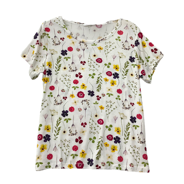 Patch Women Rayon Floral Printed Short Sleeve Round Neck Top