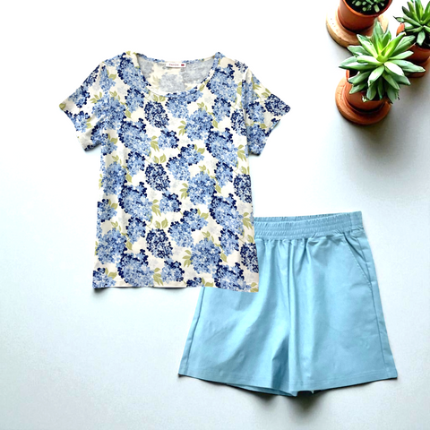 Patch Women Rayon Floral Printed Short Sleeve Round Neck Top