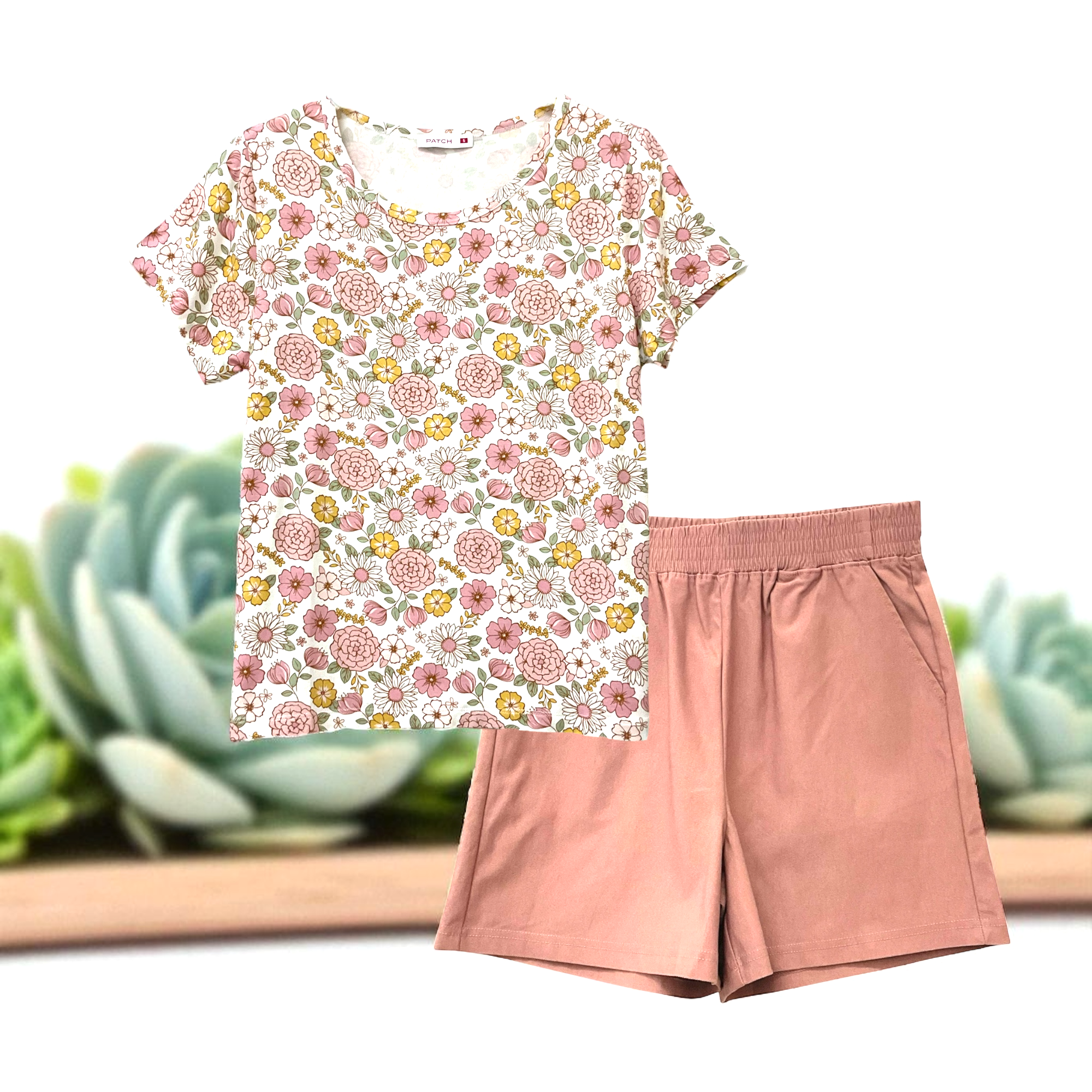 Patch Women Rayon Floral Printed Short Sleeve Round Neck Top