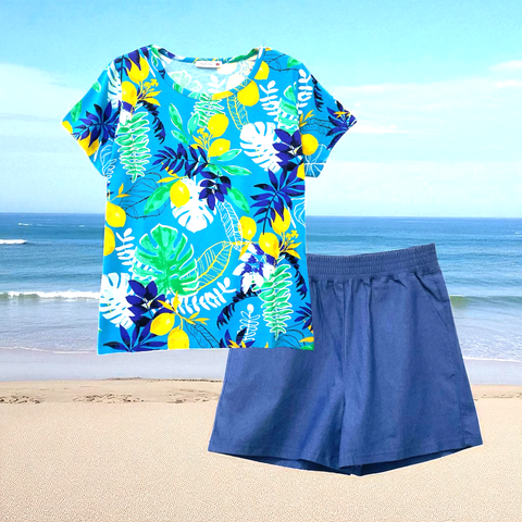 Patch Women Rayon Floral Printed Short Sleeve Round Neck Top