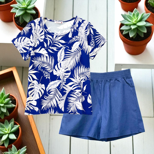 Patch Women Rayon Floral Printed Short Sleeve Round Neck Top