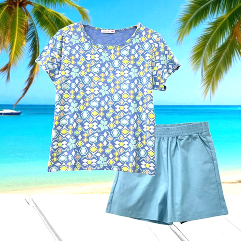 Patch Women Rayon Floral Printed Short Sleeve Round Neck Top