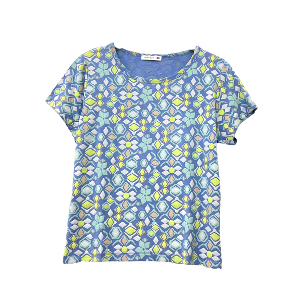 Patch Women Rayon Floral Printed Short Sleeve Round Neck Top